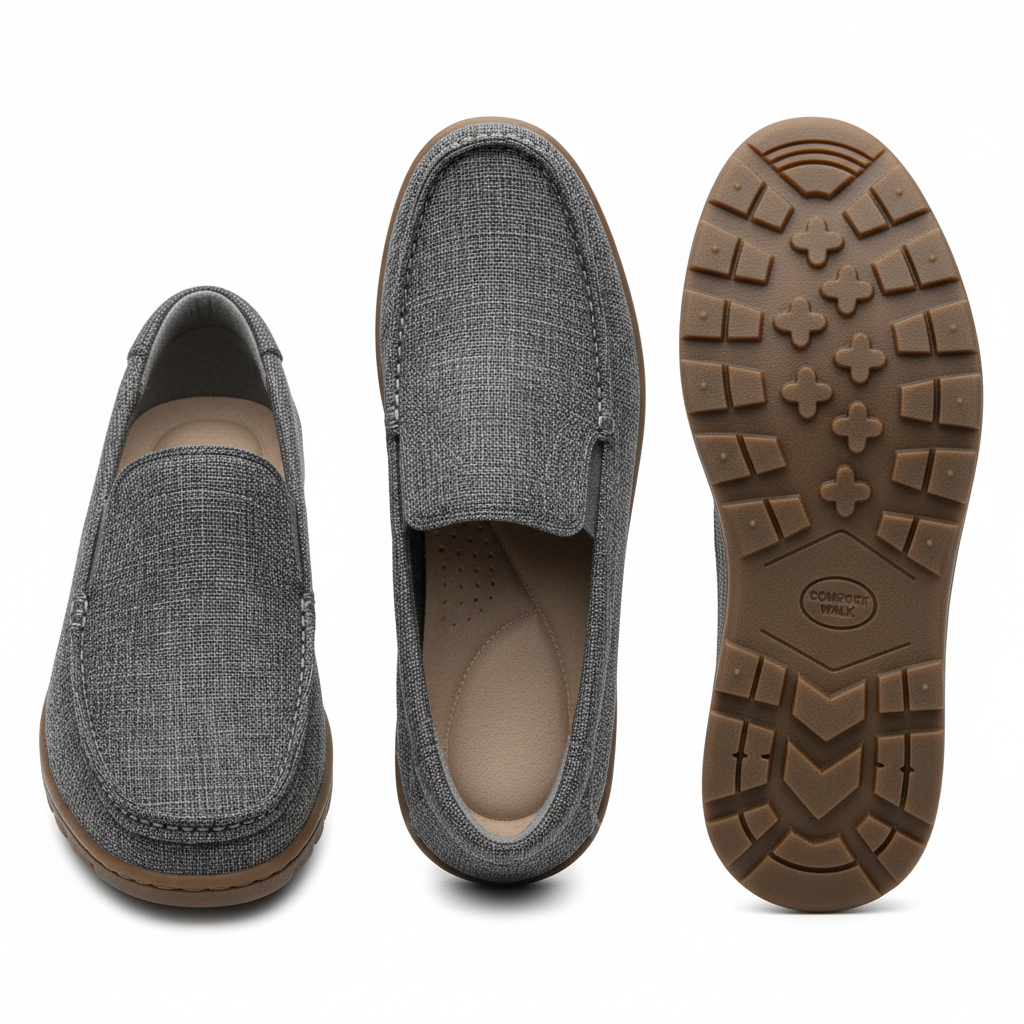 Antiskid slip-on loafer shoes from multiple angles